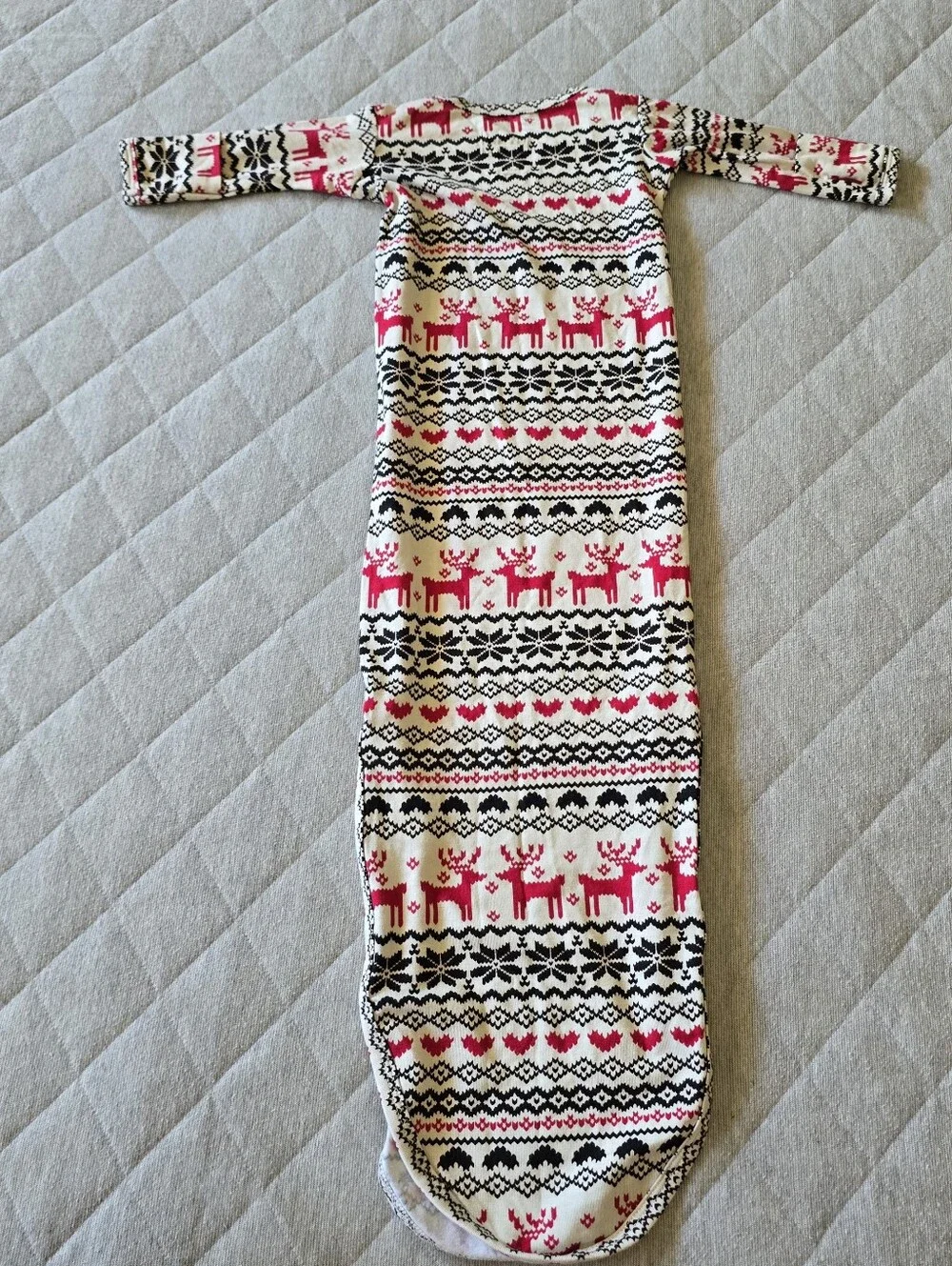 Milkmaid Goods Knotted Sleep Gown‎ Size 0-3 months Winter Reindeer